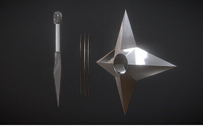 Ninja Tools Bundle  Low-poly 3D model