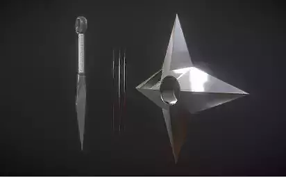 Ninja Tools Bundle  Low-poly 3D model