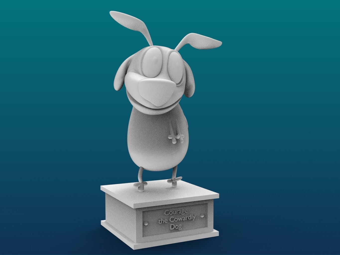 Courage the Cowardly Dog Cartoon Figure Print 3D Printer 3D print model_1