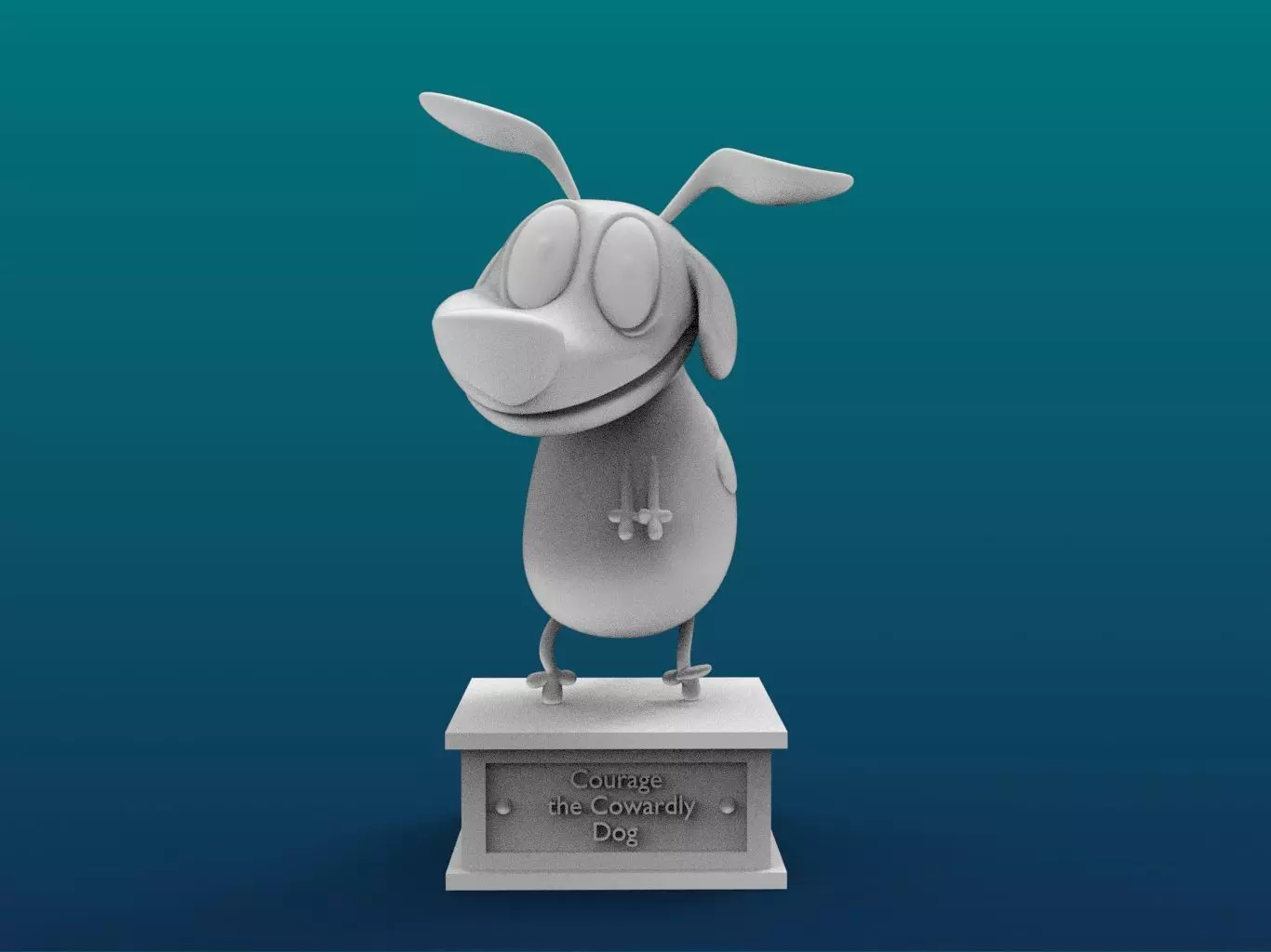 Courage the Cowardly Dog Cartoon Figure Print 3D Printer 3D print model_0