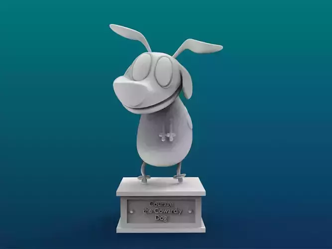 Courage the Cowardly Dog Cartoon Figure Print 3D Printer
