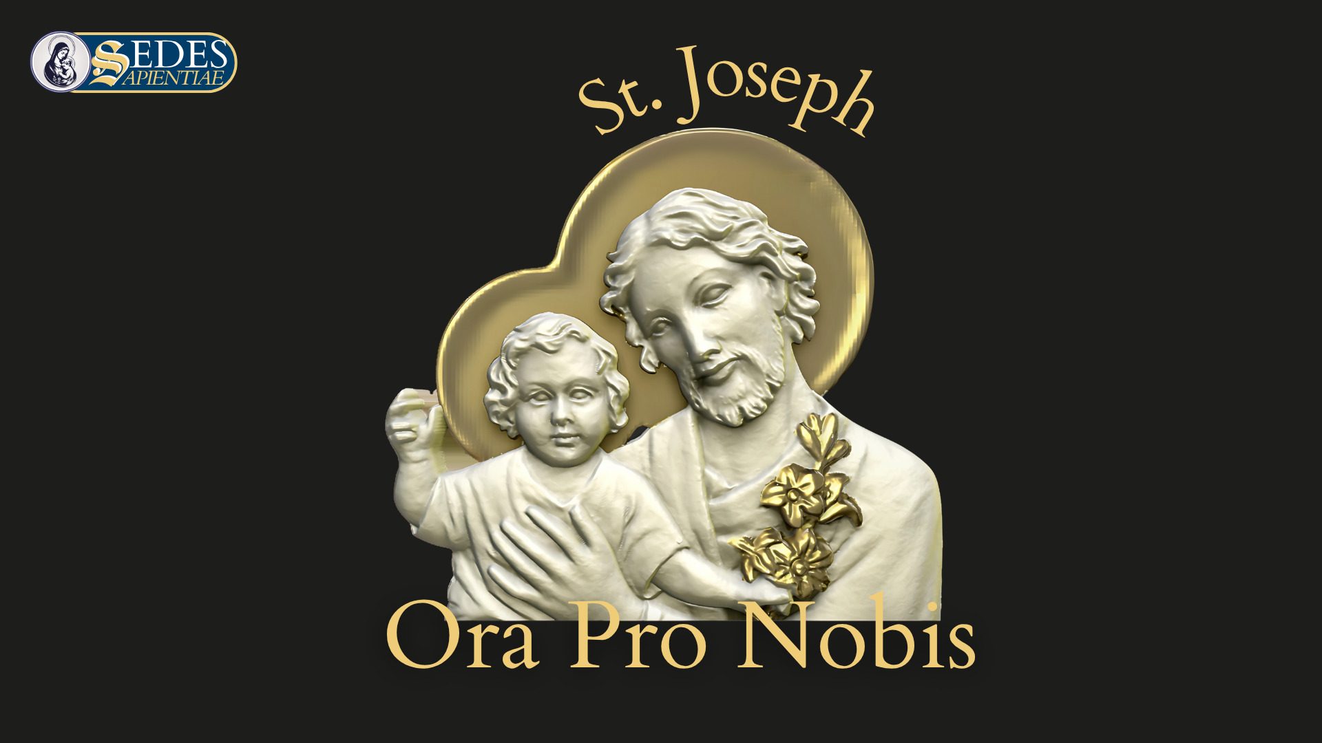 St Joseph and Child Jesus - Catholic Art 3D print model_1