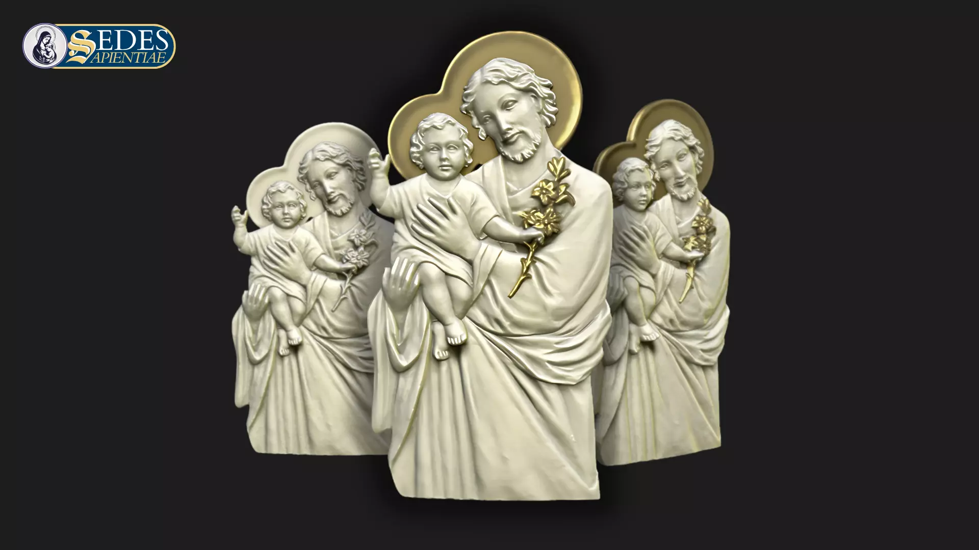 St Joseph and Child Jesus - Catholic Art 3D print model_0