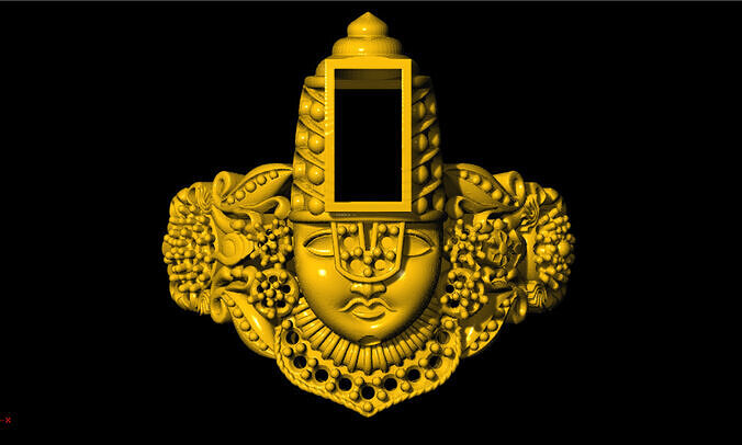 Tirupati Balaji Design Gents Ring 3D print model