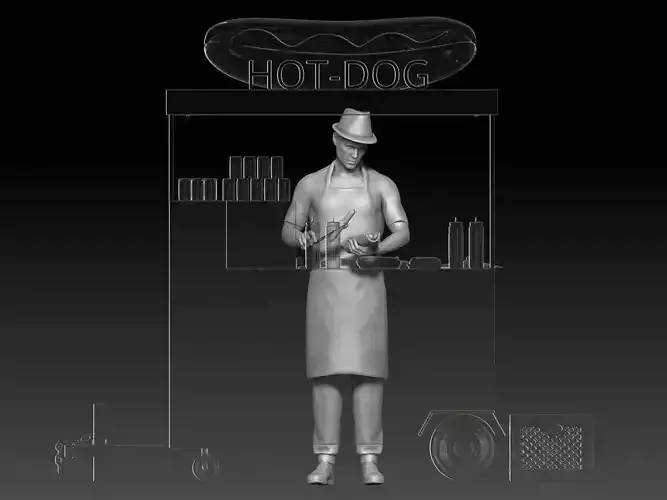 New York hot dog seller boy 1 3D print model