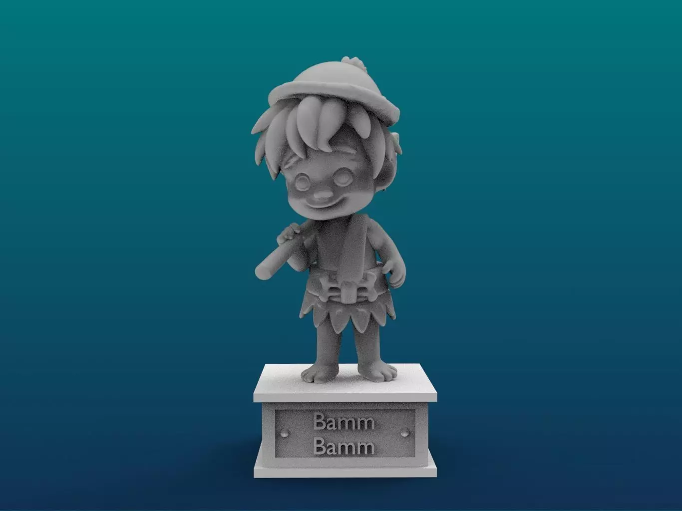 Bamm-Bamm Cartoon Figure Print 3D Printer 3D print model_0