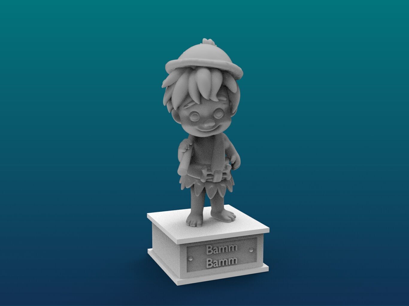 Bamm-Bamm Cartoon Figure Print 3D Printer 3D print model_1