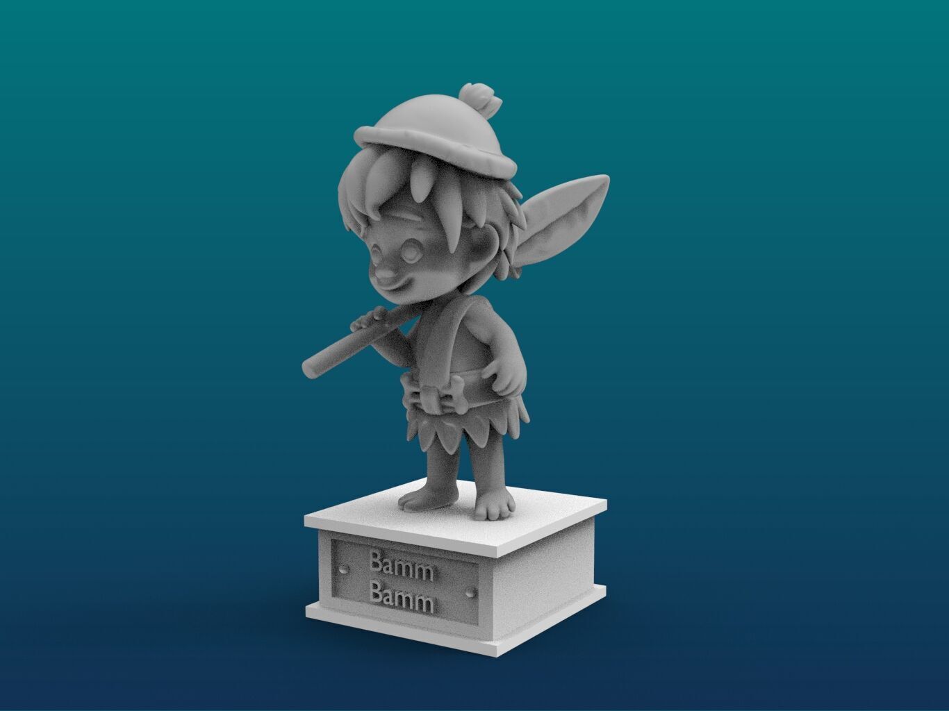 Bamm-Bamm Cartoon Figure Print 3D Printer 3D print model_2