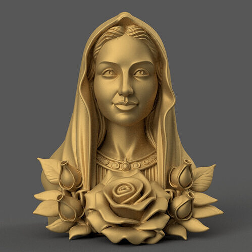 Smiling Mary STL 3D Model for 3D printing 3D print model
