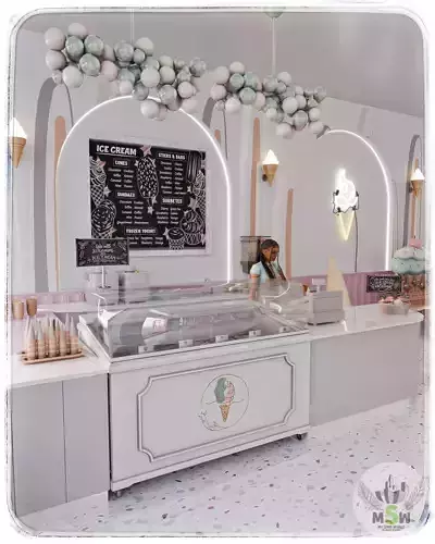 Ice Cream Shop Blender Scene