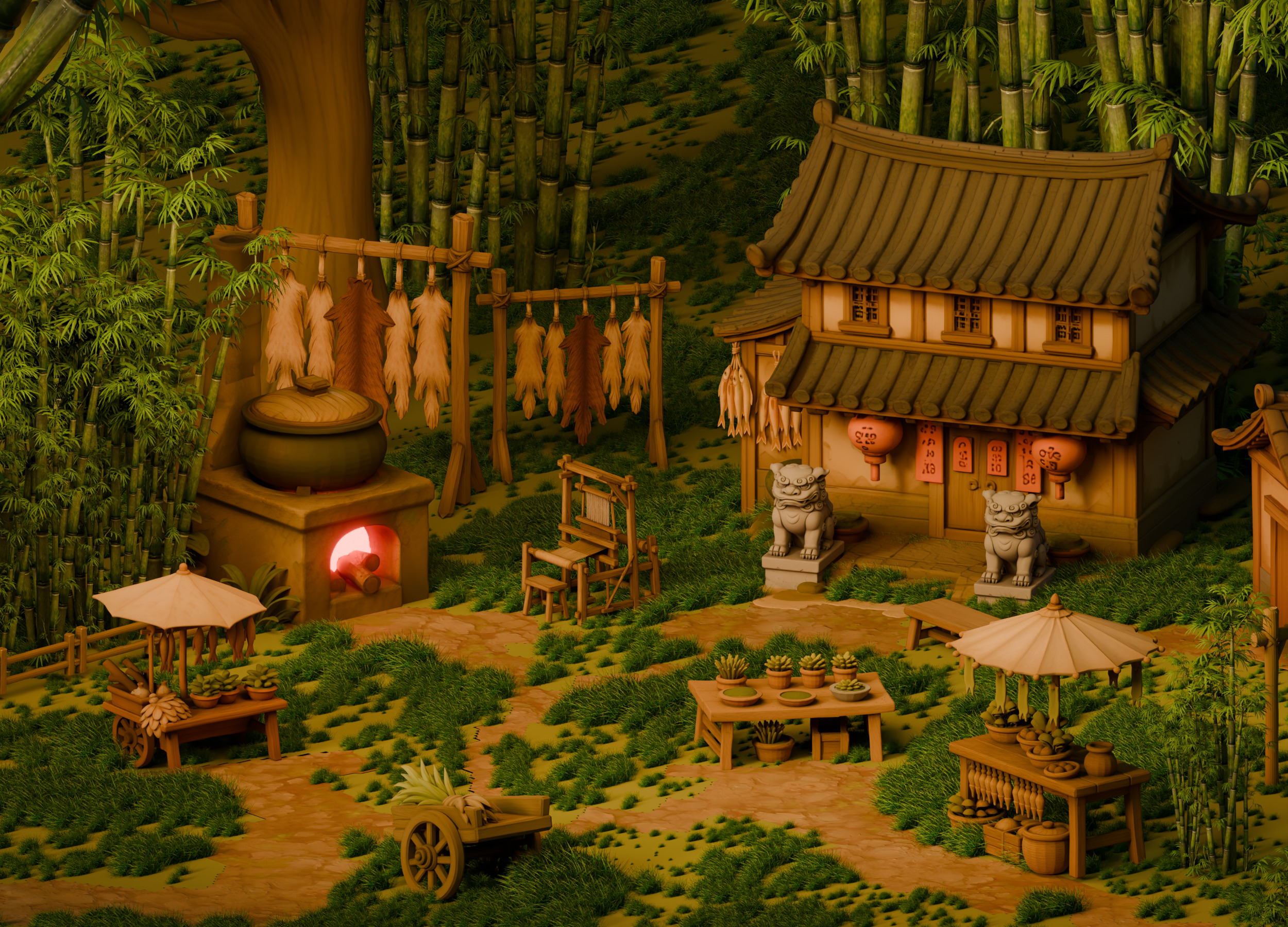 The Fa Family Stylized RPG Characters and Village World Pack Low-poly 3D model_17