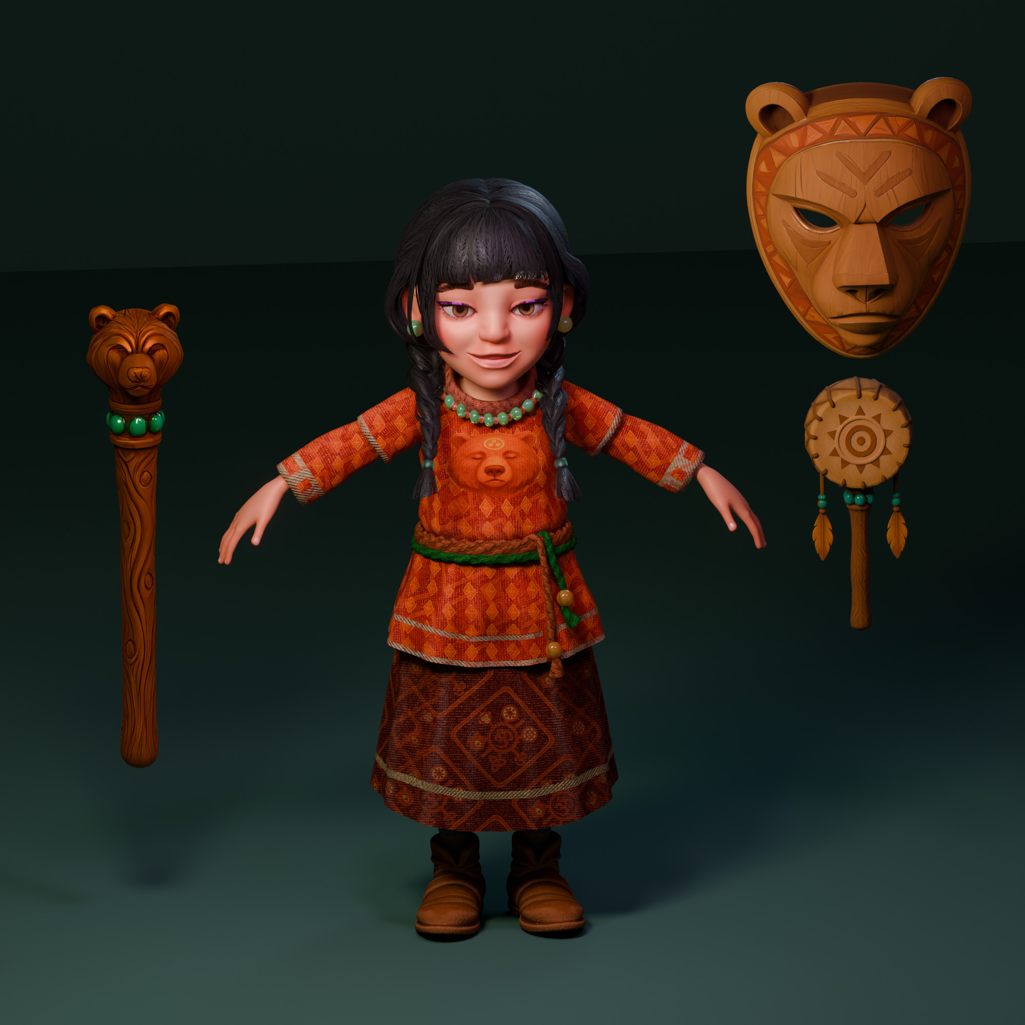The Fa Family Stylized RPG Characters and Village World Pack Low-poly 3D model_32