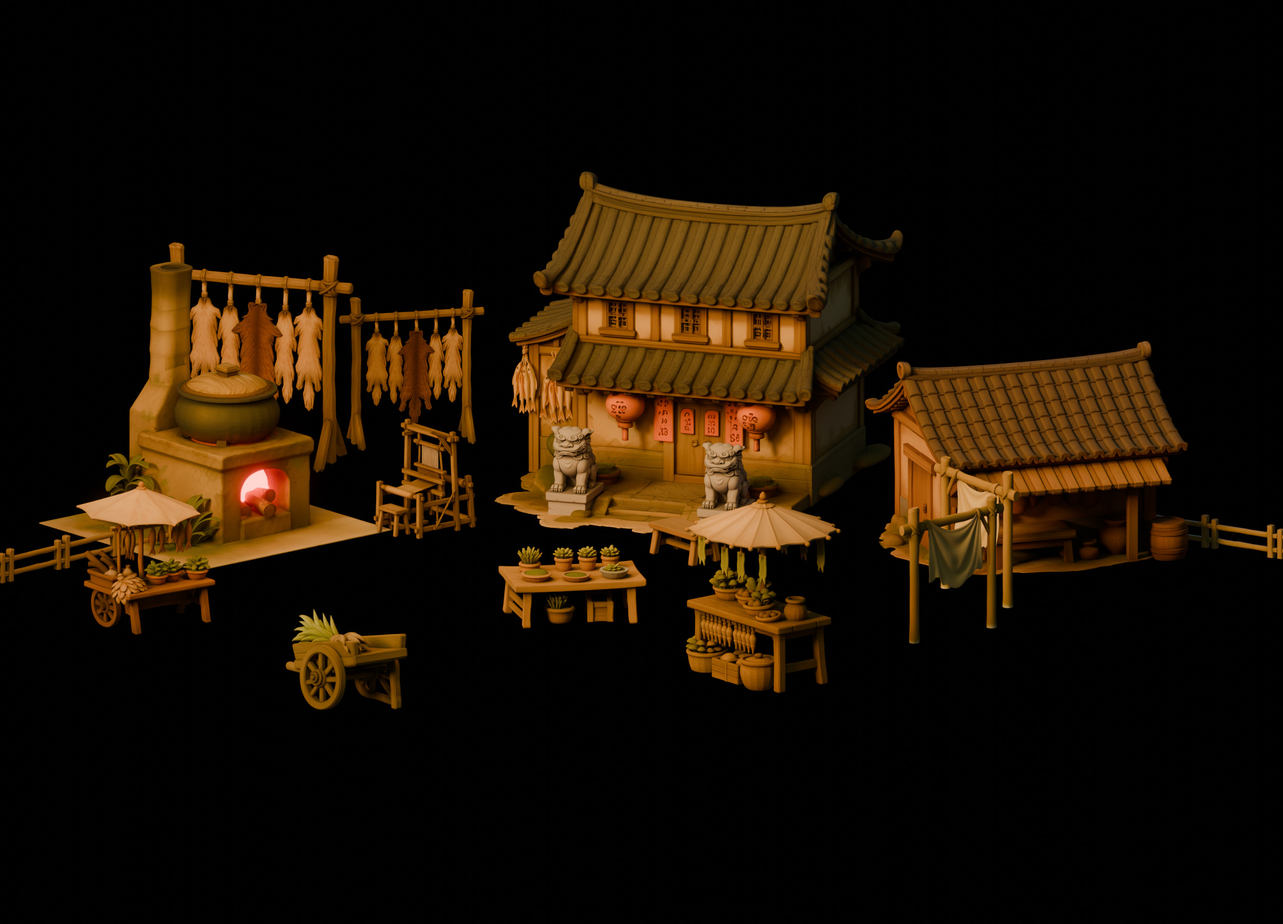The Fa Family Stylized RPG Characters and Village World Pack Low-poly 3D model_18