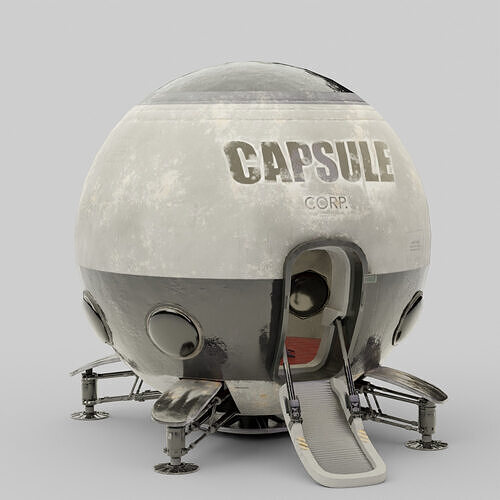 Capsule Corp Space Pod Free 3D model