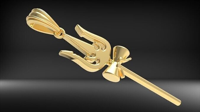 Jewelry trident pendant 3D print model