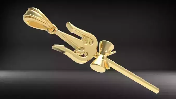 Jewelry trident pendant