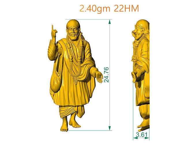 sai baba standing 3D print model