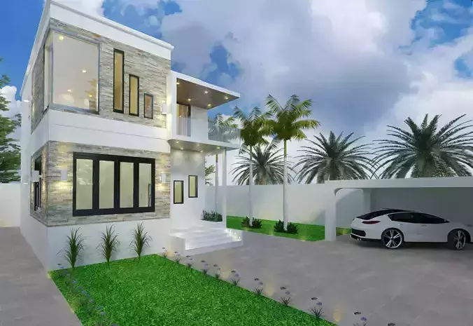 Minimal Modern House Design Project A101 SketchUp DWG
