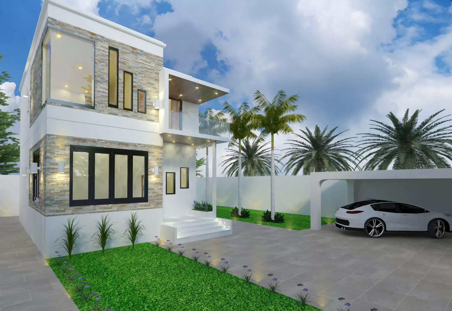 Minimal Modern House Design Project A101 SketchUp DWG 3D model_0