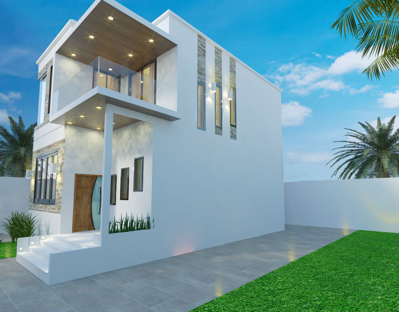 Minimal Modern House Design Project A101 SketchUp DWG 3D model_1