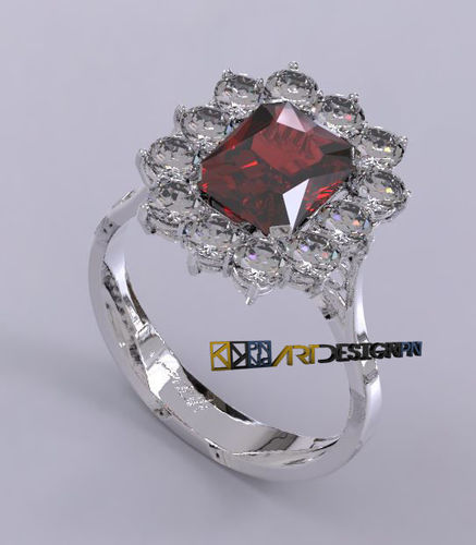 montatura anello classico contorno 3D print model