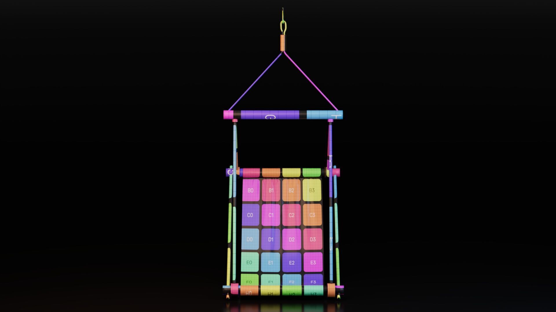 Hammock Low-poly 3D model_15