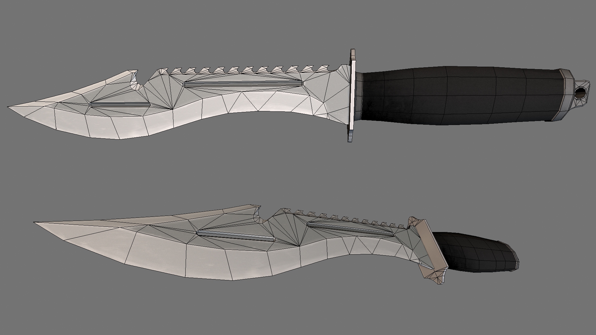 Combat Knife Low-poly 3D model_4