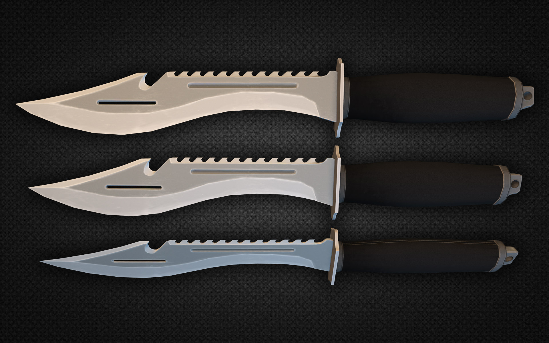 Combat Knife Low-poly 3D model_5