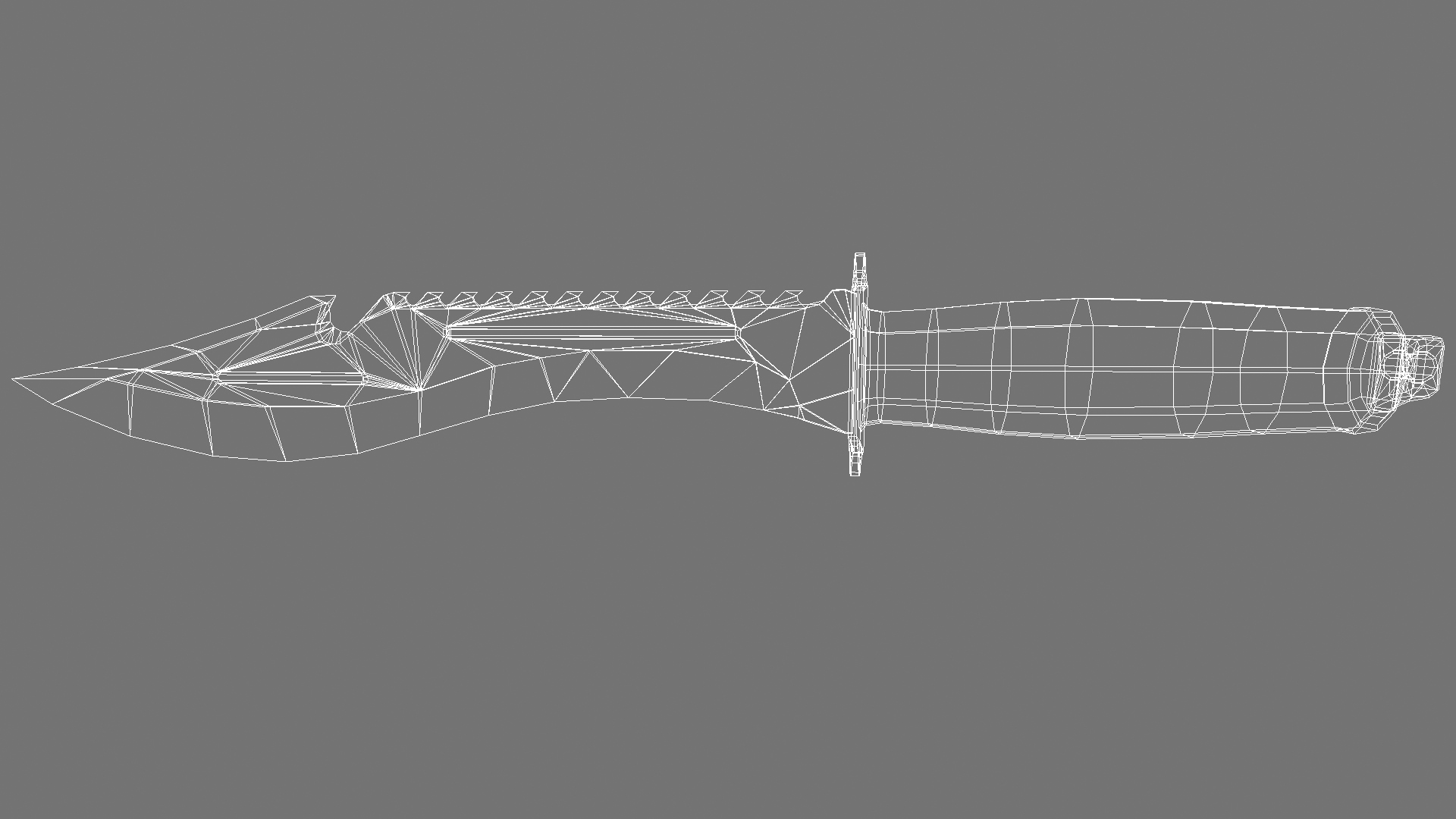 Combat Knife Low-poly 3D model_9