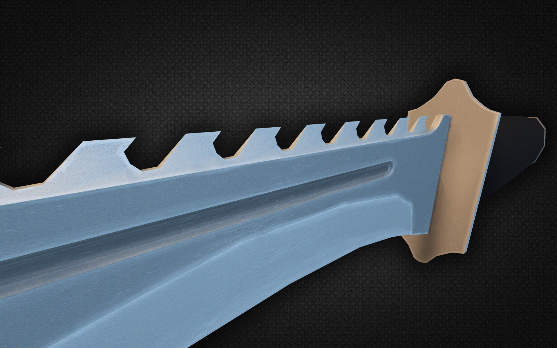 Combat Knife Low-poly 3D model_2