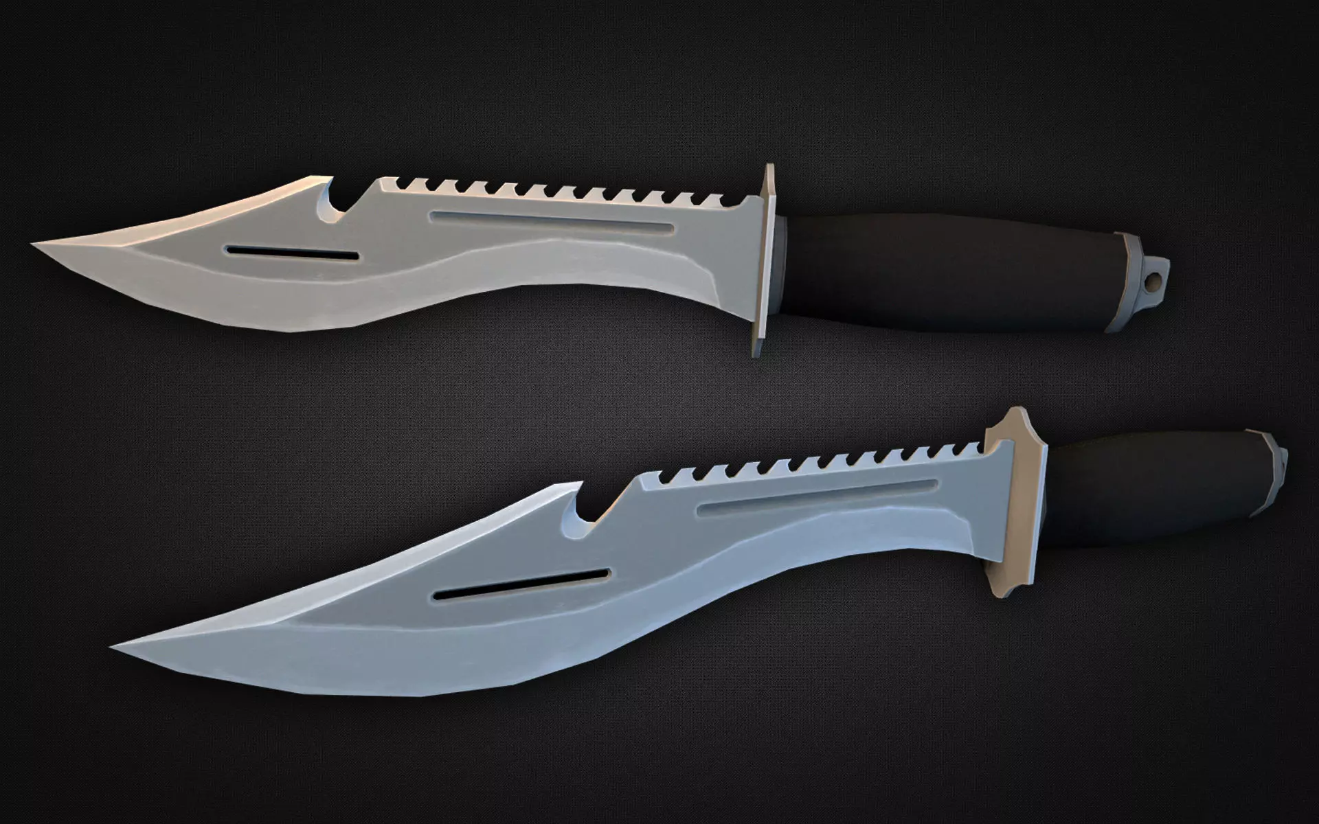 Combat Knife Low-poly 3D model_0