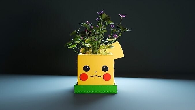 Maceta pokemon Pikachu- pokemon Pikachu flowerpot  3D print model