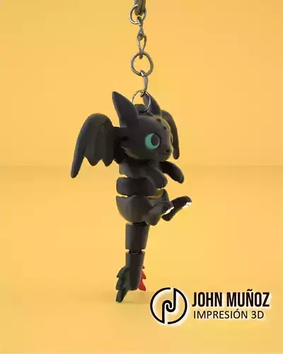 Toothless Articulated Version and Keychain 3D print model