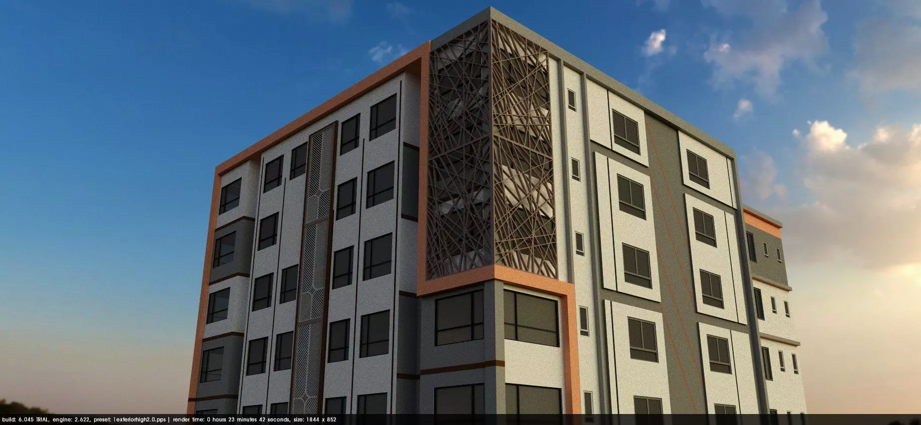 Modern Apartment Building Project A83 DWG SketchUp 3D model