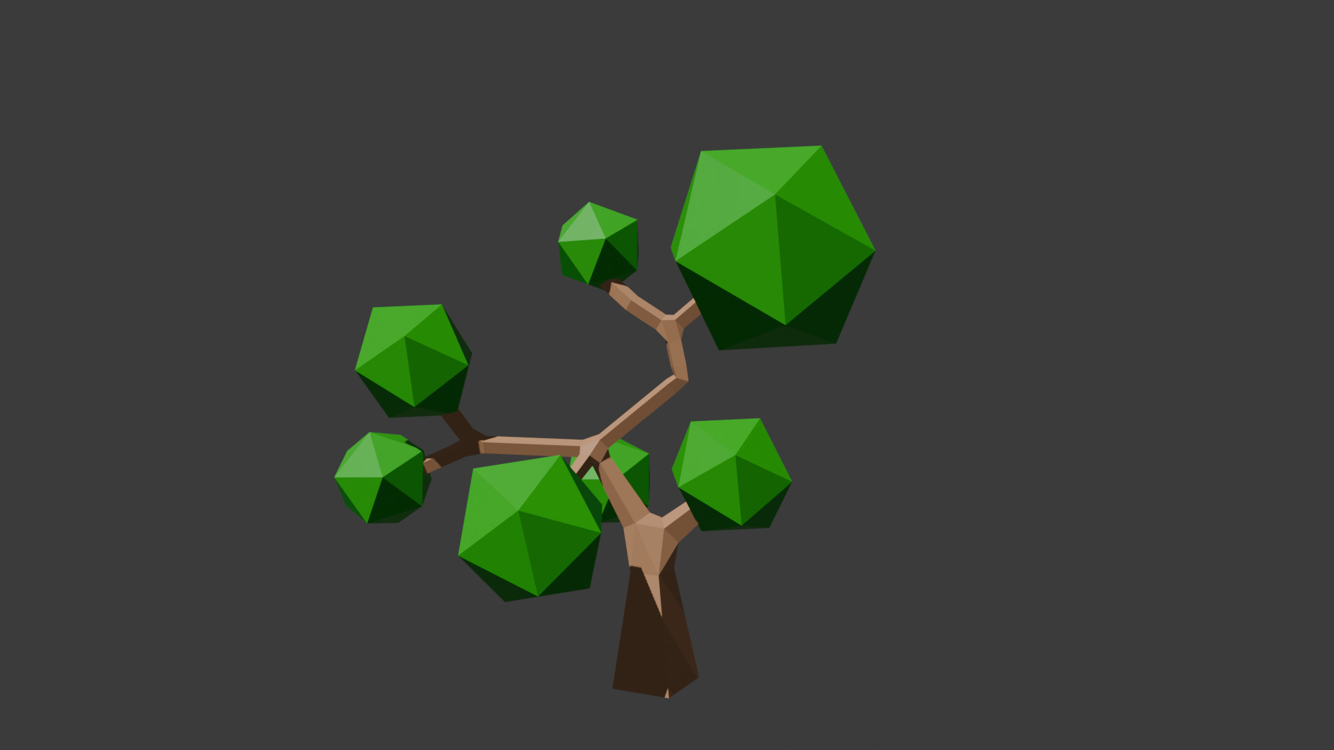 Stylized Low Poly Tree 3D Model Game Asset Low-poly 3D model_2