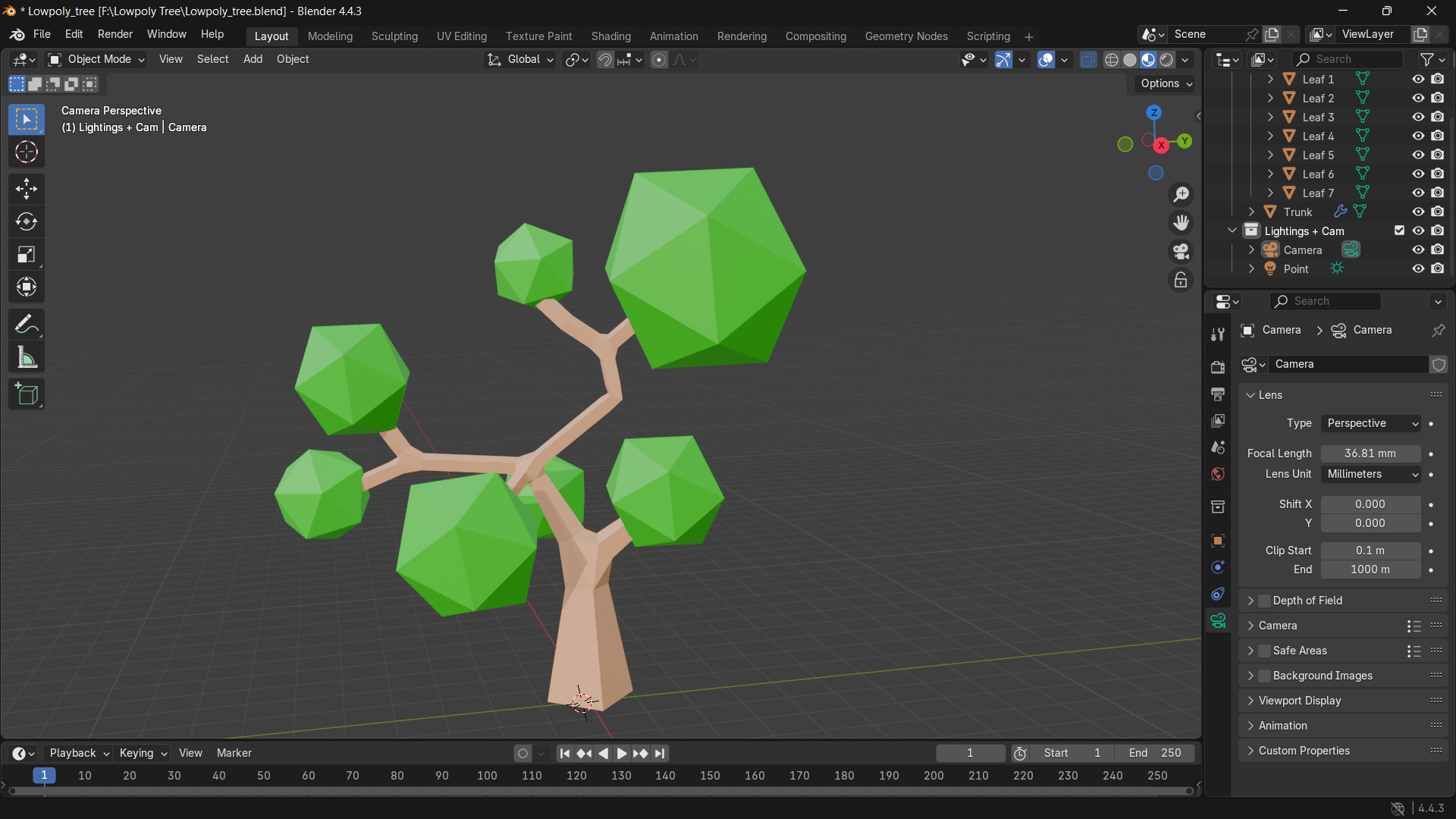 Stylized Low Poly Tree 3D Model Game Asset Low-poly 3D model_4
