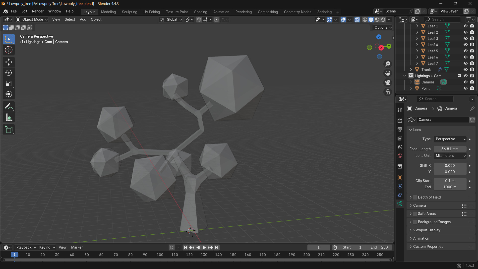 Stylized Low Poly Tree 3D Model Game Asset Low-poly 3D model_5