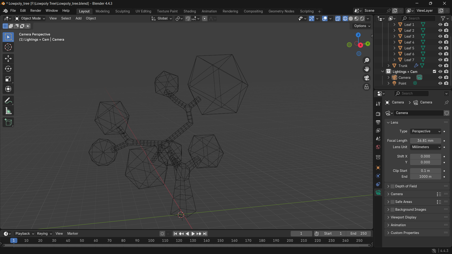 Stylized Low Poly Tree 3D Model Game Asset Low-poly 3D model_6