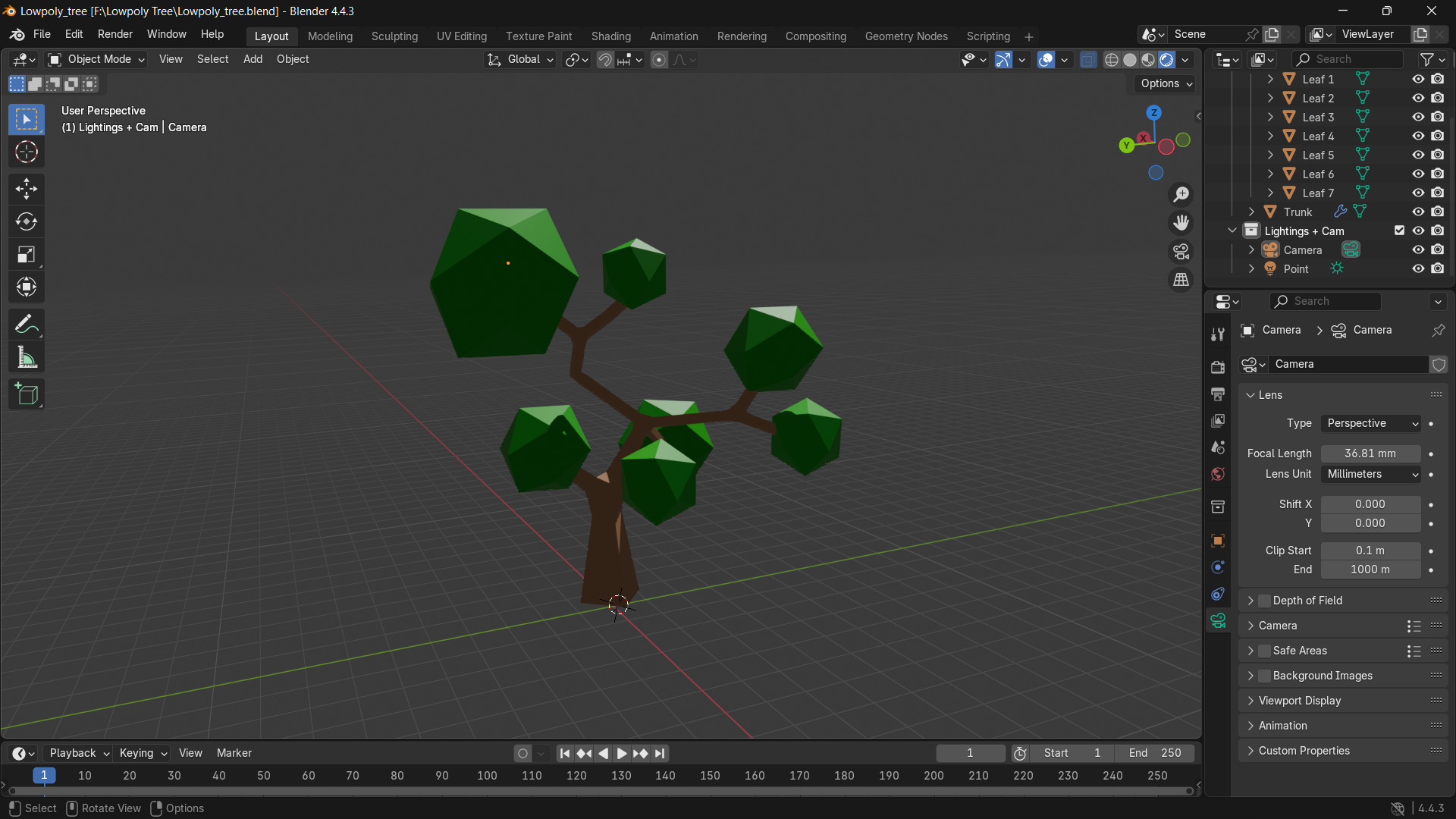 Stylized Low Poly Tree 3D Model Game Asset Low-poly 3D model_7