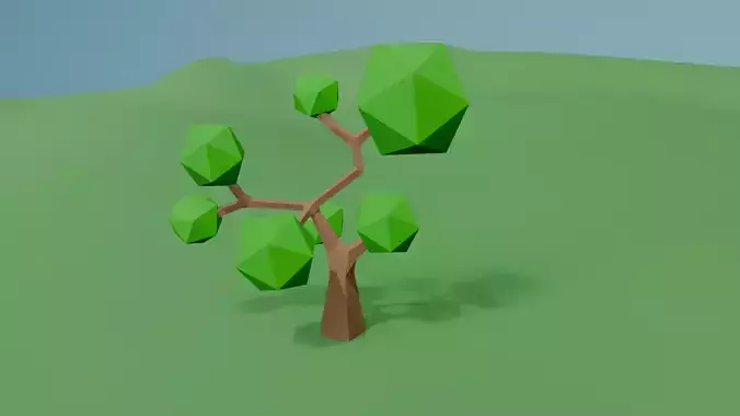 Stylized Low Poly Tree 3D Model Game Asset Low-poly 3D model
