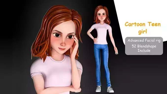 Cartoon teen girl 