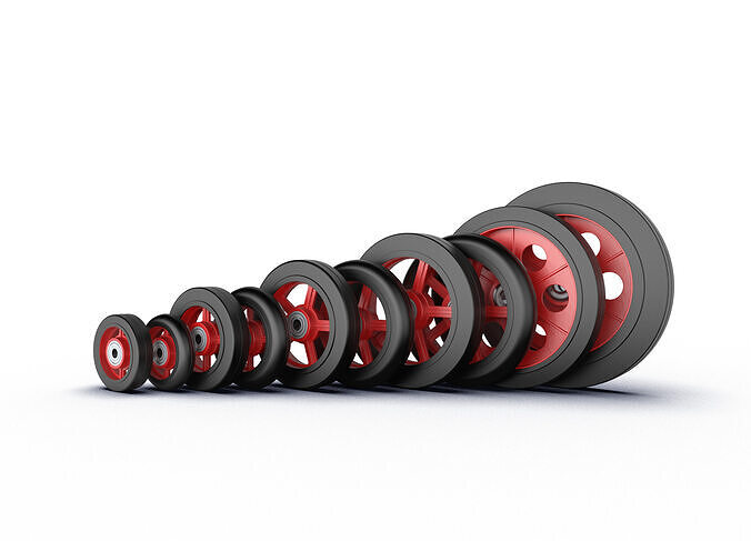 Iron Core Caster Wheel Pack 3D model