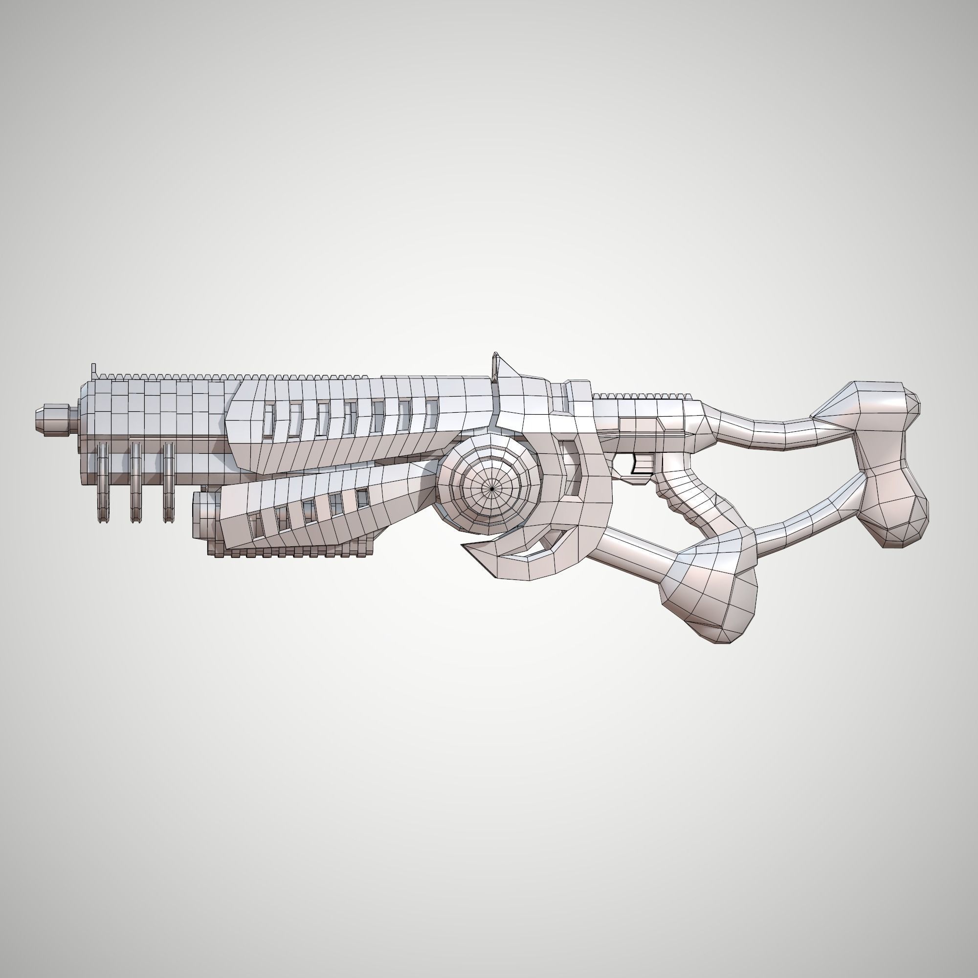 Futuristic Rifle 03 Low-poly 3D model_2