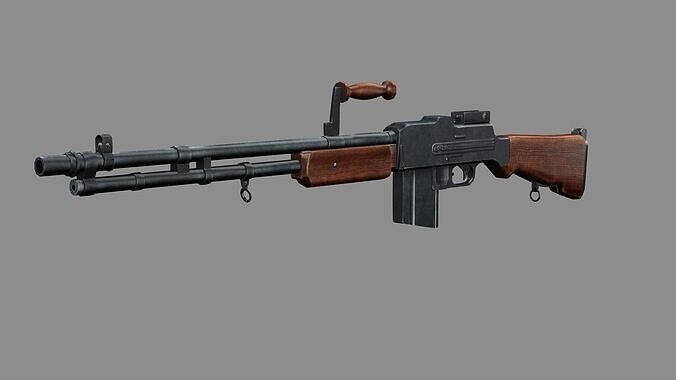 Assault Rifle L1A1 Fn Fal 3D Model Low-poly 3D model