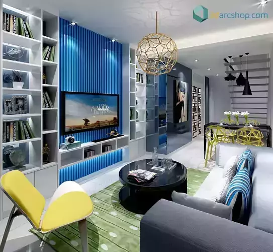 LUXURY LIVING ROOM 3D 