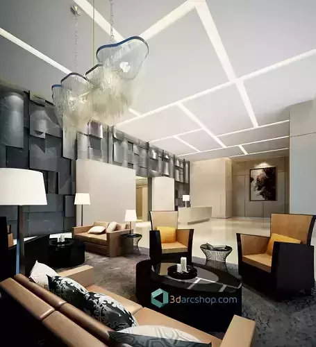 LUXURY HOSPITALITY LOBBY INTERIOR  3D model