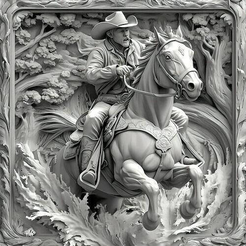 Horseman stl file cnc 3D print model