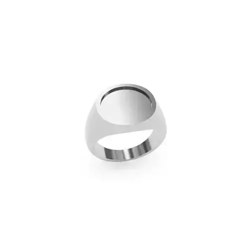 15mm Recessed Round Signet Ring 3d Model