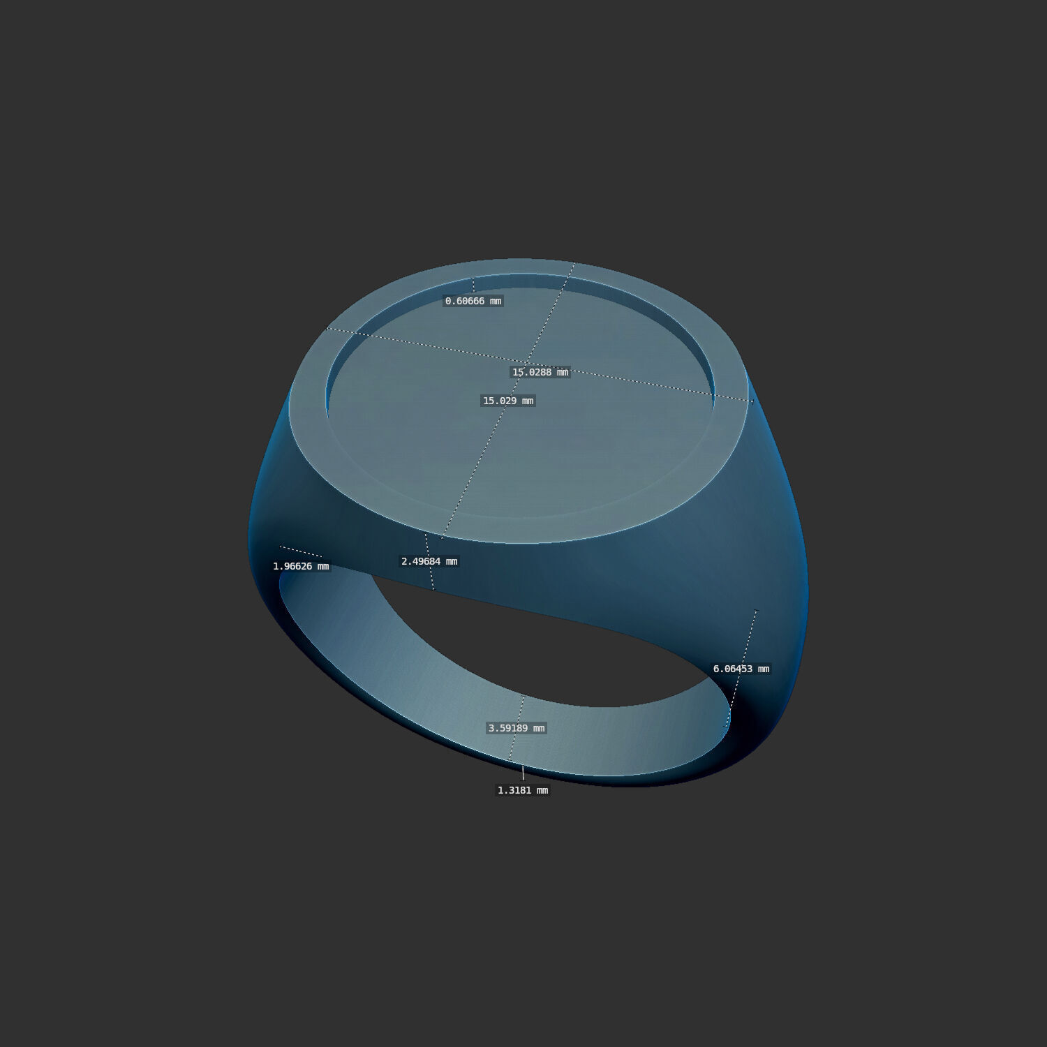 15mm Recessed Round Signet Ring 3d Model 3D print model_9