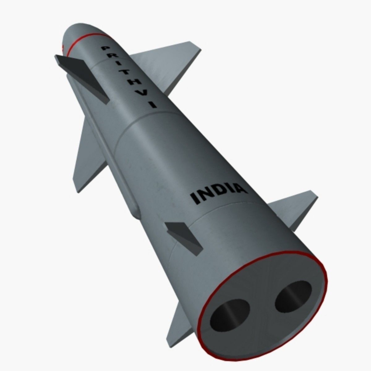 PRITHV II Ballistic Missile Low-poly 3D model_3